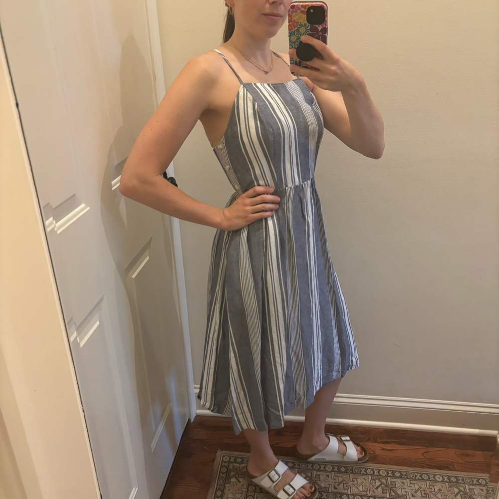 Abercrombie & Fitch Striped Midi Dress